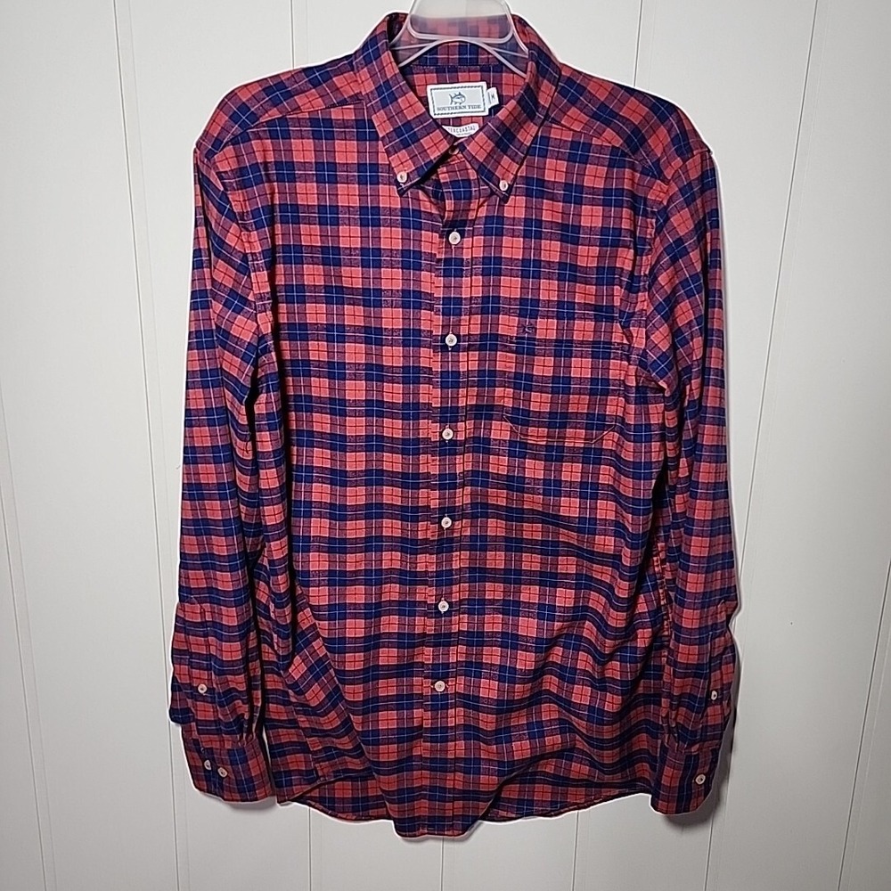 Southern Tide Men's Plaid Long Sleeve Button Down Shirt Classic Fit Size Medium